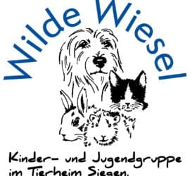 Tierheim Siegen Logo mit Tieren und deutschem Text darunter.