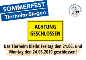 Tierheim geschlossen! @ Tierheim Siegen | Siegen | Nordrhein-Westfalen | Deutschland