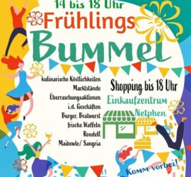 Tierheim Siegen Frühlingsfest Plakat: Menschen tanzen, Essen, Banner.