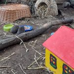 Zwei Igel stehen im Garten